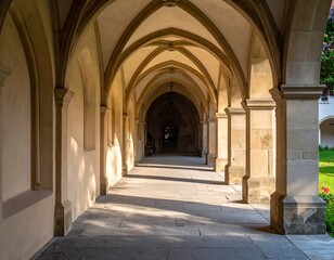 Fototapeta premium Sunlight-filled arched cloister