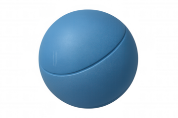 Simple blue rubber ball rotating on transparent background, perfect for sports or recreational visuals