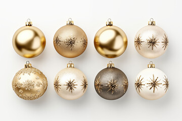 Fototapeta premium Christmas ball decorated with gold glitter