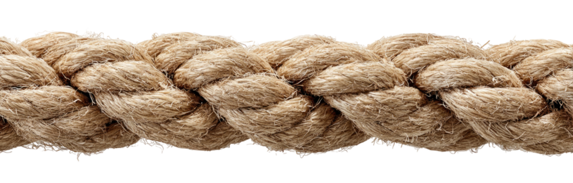 Close-up of a braided light beige rope (1)