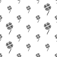Clover Four Leaf Icon Seamless Pattern M_2509002