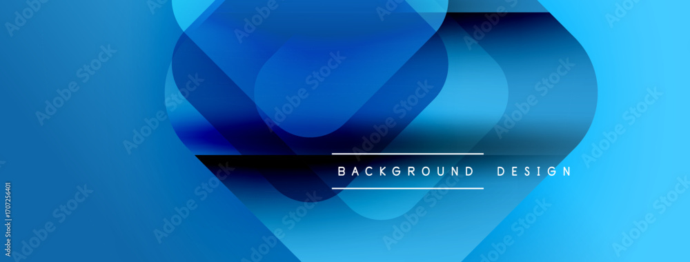 Poster abstract blue background. overlapping shapes create dynamic visual effect. modern design elements su