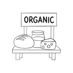 Organic market, vector illustration