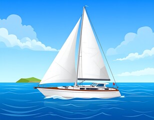 Sailboat on a blue sea