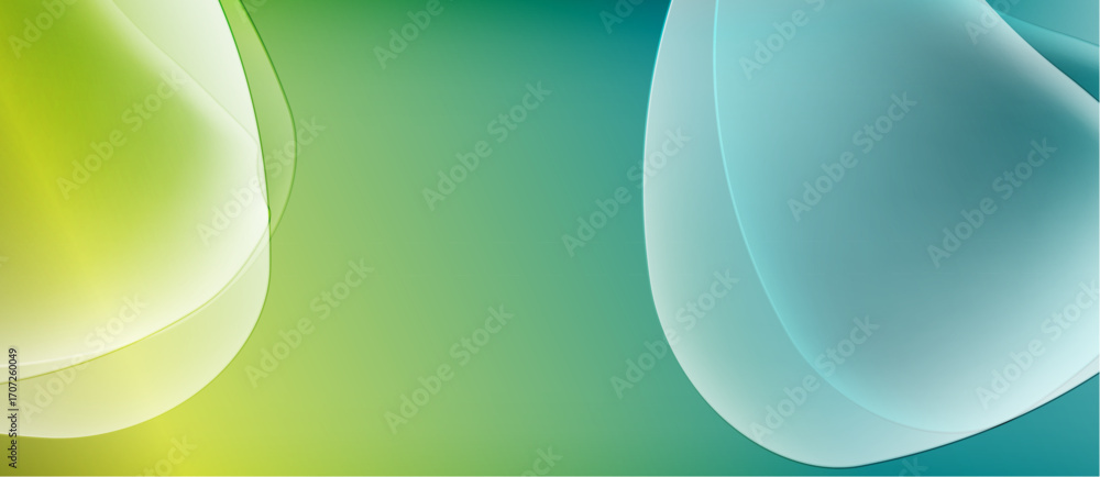 Aufkleber abstract background features flowing shapes, green and blue hues. smooth gradients create dynamic vi