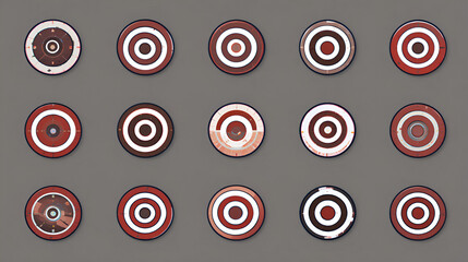 Target Multi Style Icon Set Vector Collection