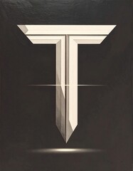 Bold, stylized capital letter "T" design