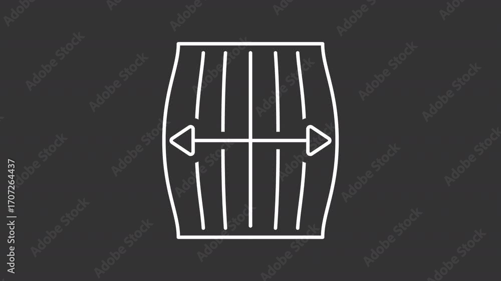 Poster fabric stretch white line animation. elastic cloth animated icon. moving arrows. extending, lengthen