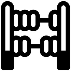 Abacus. Outlined stroke vector icon with black-filled details.