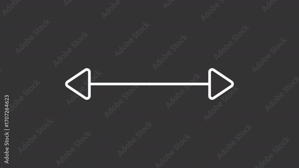 Aufkleber animated direction pointers white line icon. navigation help animation. moving arrows. interface ele