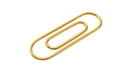 Gold metal paperclip office supply.