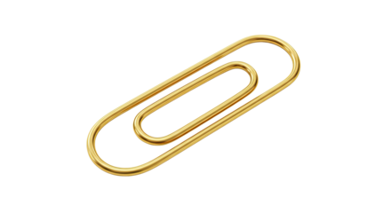 Gold metal paperclip office supply.