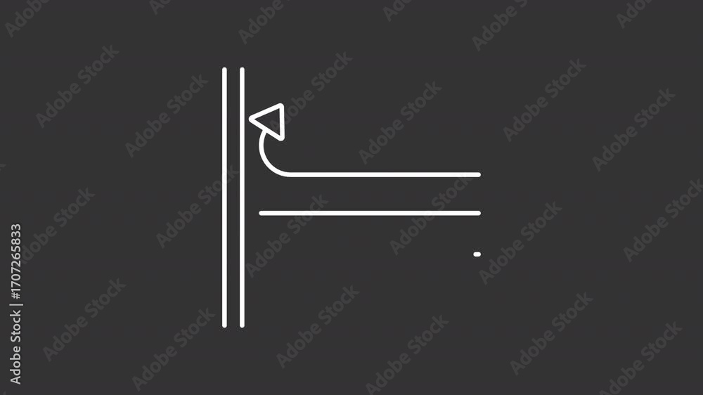 Aufkleber windproof wall white line animation. durable material animated icon. showing up lines, arrow. resist