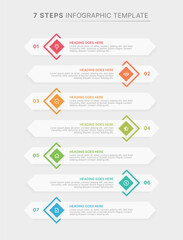 Modern Arrow List Infographic Design Template with 7 Data Points