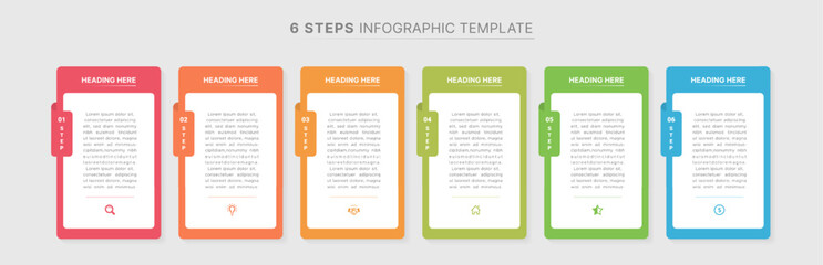 Business Infographic Design Template with 6 Data Points