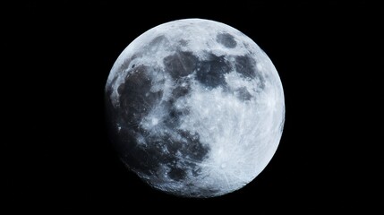 Obraz premium crater. The moon's rugged surface shines in stark detail against the vast darkness of space, a celestial marvel. STEM education sheets.