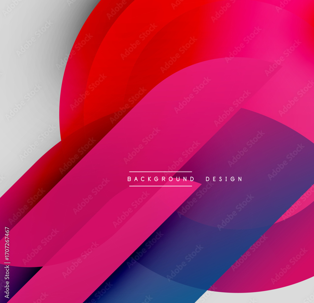 Poster abstract colorful overlapping shapes create dynamic background. gradient hues blend, forming modern 