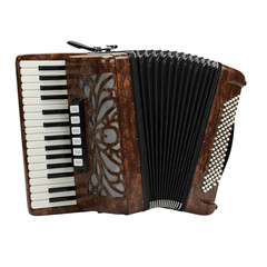 Brown Accordion: Musical Instrument Detail Shot