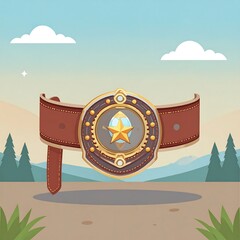 Ornate leather belt buckle