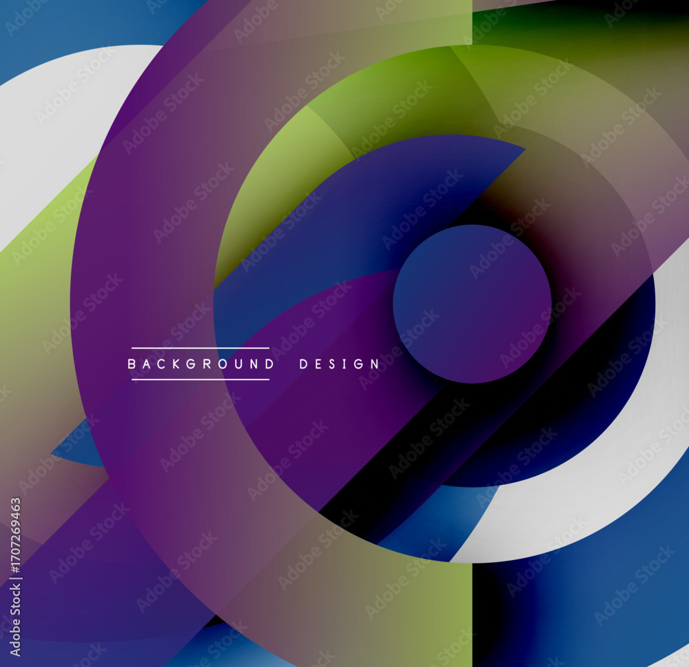 Aufkleber abstract concentric circles, vibrant colors blend. modern design, smooth gradients create dynamic vi
