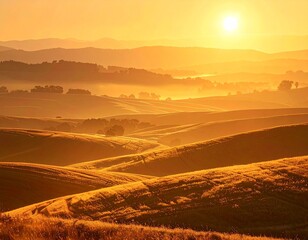 Golden Hour Autumn Equinox Landscape Scenic View