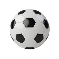 Obraz premium Classic black and white soccer ball centered isolated for sports and game promotions isolated on transparent background