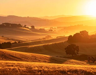 Golden Hour Autumn Equinox Landscape Scenic View