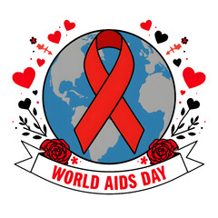 Fototapeta premium World AIDS Day – Global Red Ribbon Symbol of Love and Awareness