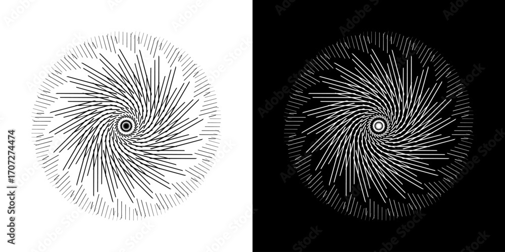 Poster abstract background with abstract line pattern in circles. spiral art design as a logo or icon. a bl
