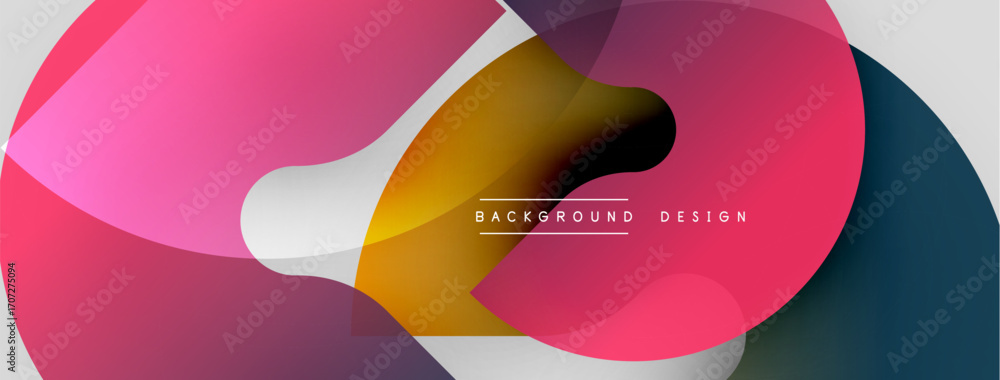 Aufkleber abstract fluid shapes, vibrant colors blend. modern design elements create dynamic composition. back
