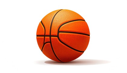 Fototapeta premium Orange Basketball on White Background.