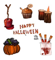 halloween icons set