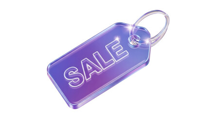 Shiny purple sale tag isolated on transparent background