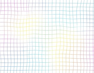 Abstract grid pattern with a soft rainbow gradient, wavy lines