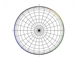 Circular grid with radial lines and color gradient