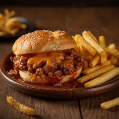 Classic Sloppy Joe Sandwich with Fries