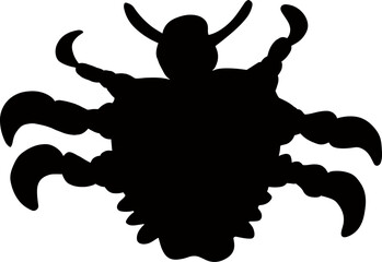 Vector isolated illustration of pubic louse on white background.