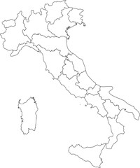 Regions of Italy map outline