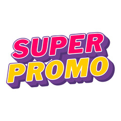 Cartoon Style Detailed Super Promo Advertising Sale Announcement Illustration