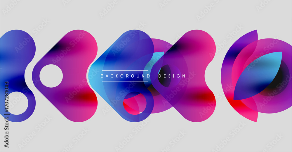 Aufkleber abstract colorful shapes overlap, creating dynamic visual effect. gradient hues blend, forming moder