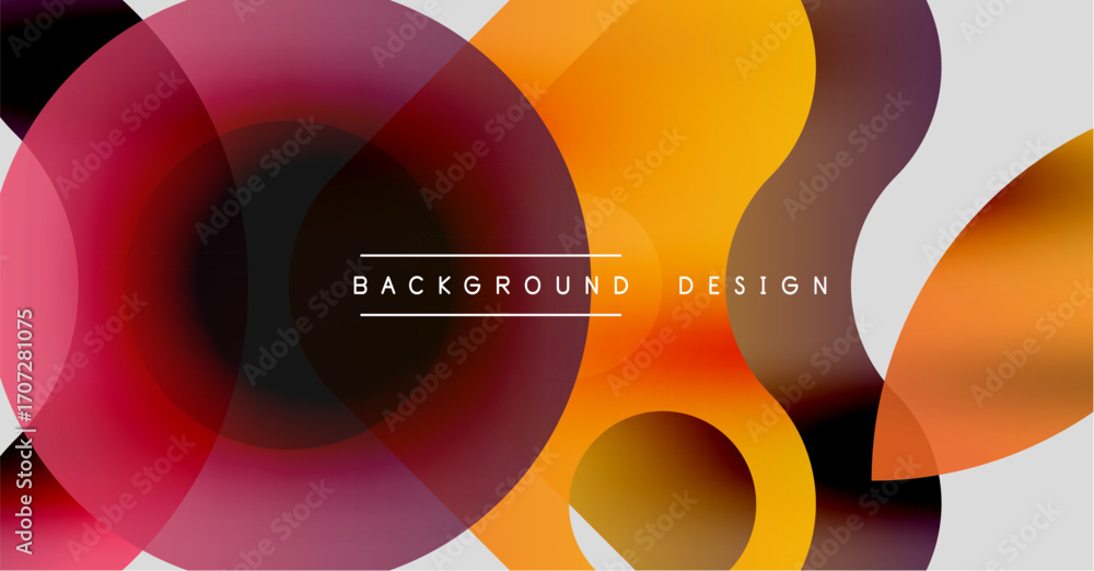 Aufkleber abstract colorful circles overlap creating dynamic visual effect. gradient shades blend, forming mod