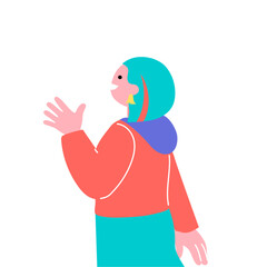 ポップでカラフルなZ世代の若者たちの後ろ姿のイラスト
