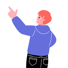 ポップでカラフルなZ世代の若者の後ろ姿のイラスト