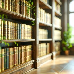 Obraz premium Antique Bookshelf with Assorted Volumes