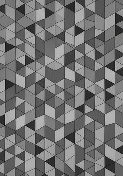 Abstract geometric pattern with shades of gray triangles and rectangles
