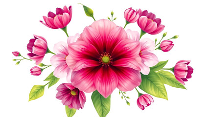 Obraz premium Beautiful flowers isolated on white background. vector illustration