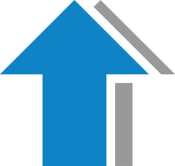 影付き太い矢印のアイコン、青
Thick arrow icon with shadow, blue