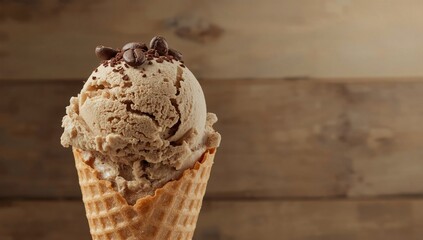 Coffee Ice Cream Garnished with Beans