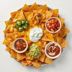 Nachos with Melted Cheese and Jalapeños