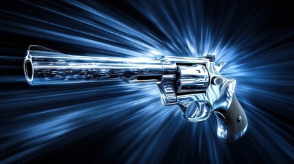 Chrome revolver illustration